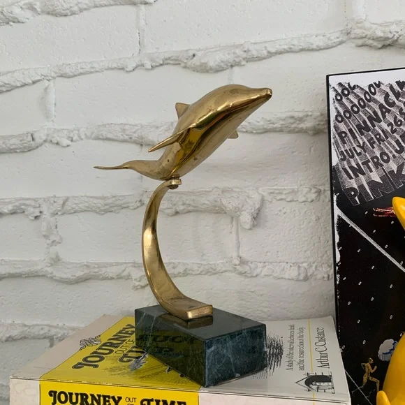 Brass Dolphin with Granite base - Picture 3 of 3
